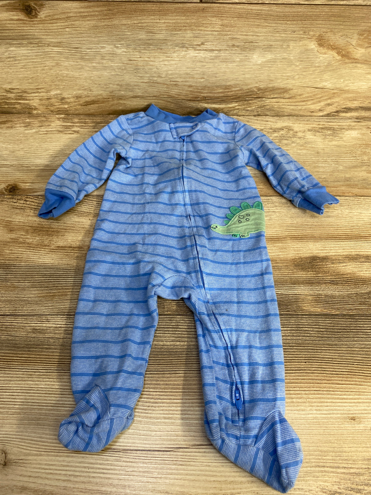 Just One You Striped Dinosaur Sleeper Blue sz 6m