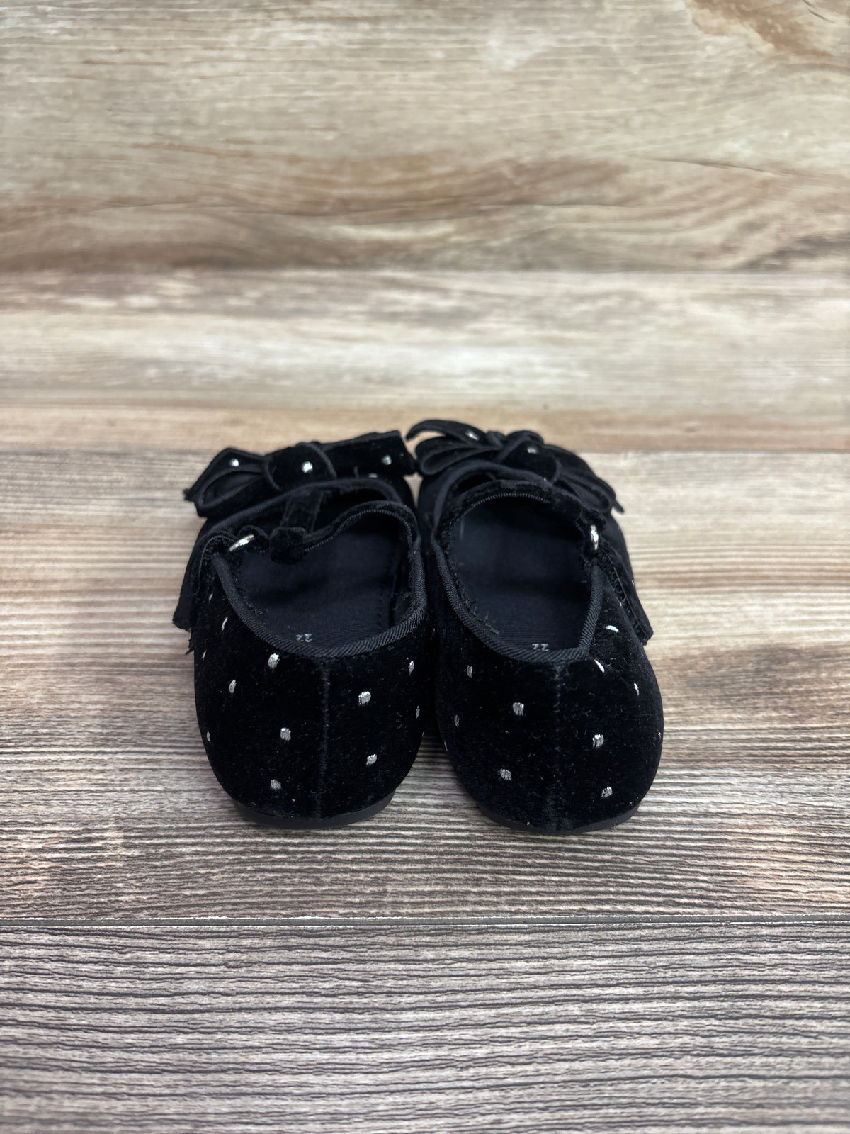 Zara Velvet T-Strap Flats Black sz 6/7c