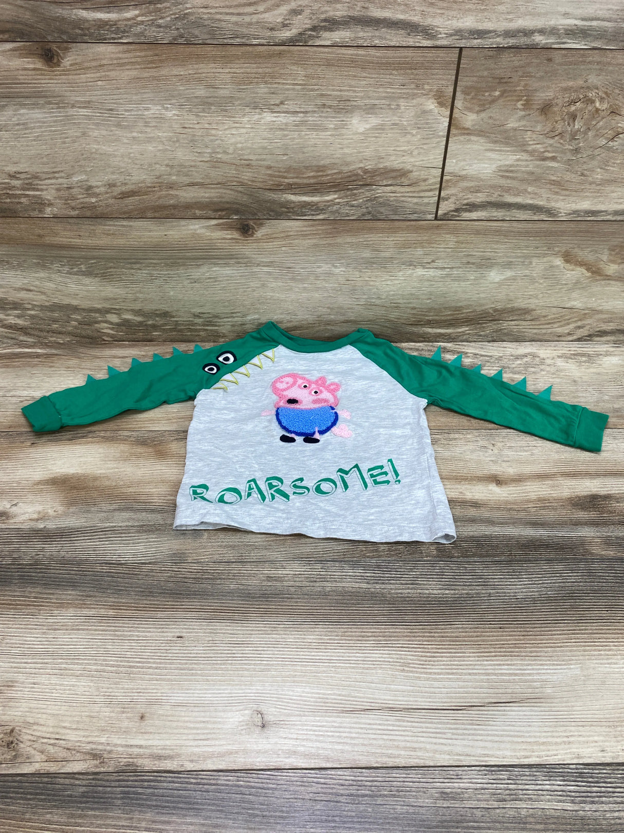 Character.com Peppa Pig Roarsome! Shirt Green sz 2T