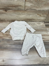 Baby Gap 2pc Striped Bodysuit & Pants Beige sz 0-3m