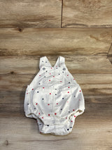 Old Navy Star Print Denim Bubble Shortalls White sz 18-24m