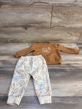 Cat & Jack 2pc Milk & Cookies Sweatshirt & Joggers Set Brown sz 12m