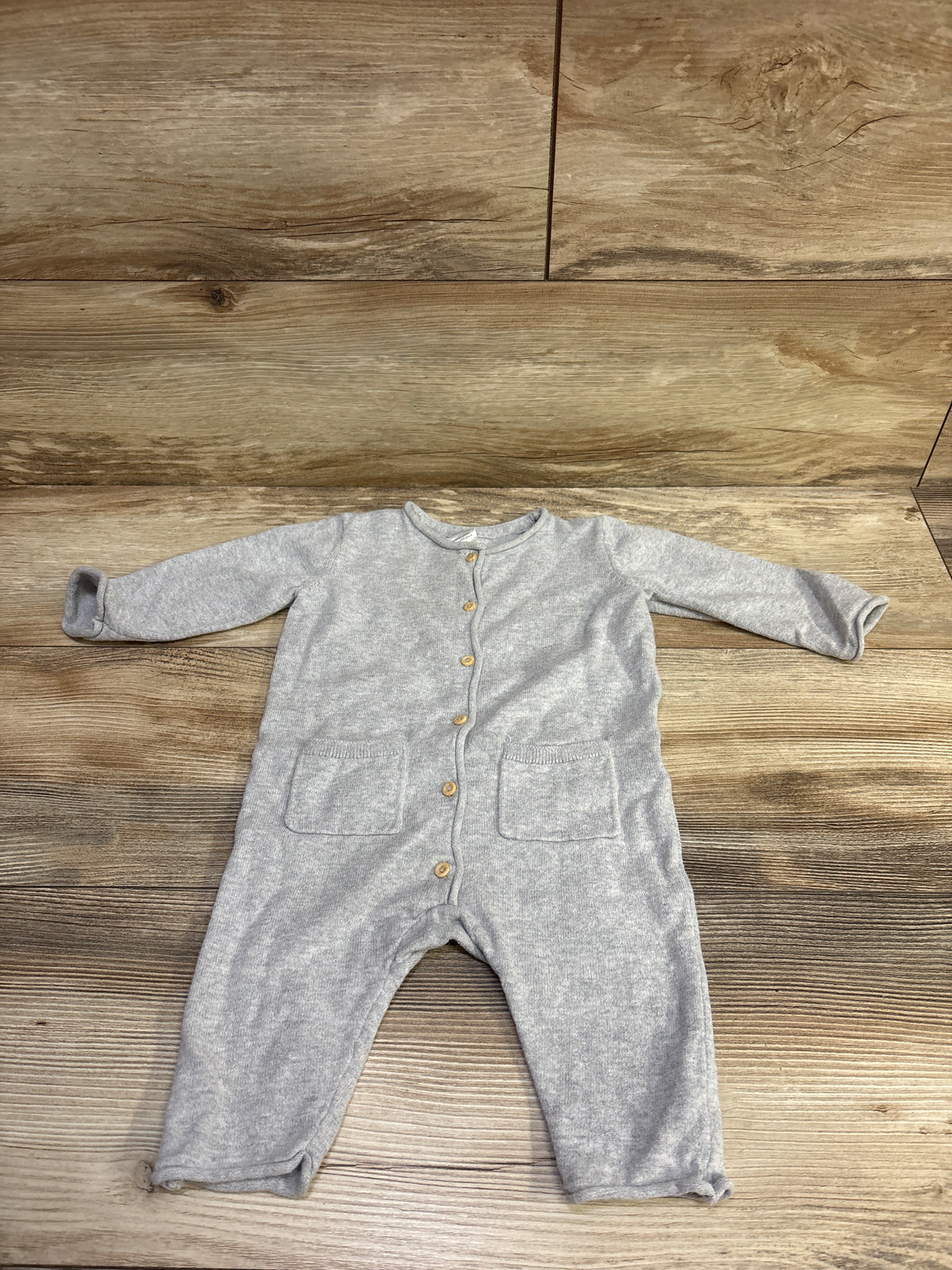 H&M Knit Button Coverall Grey sz 6m