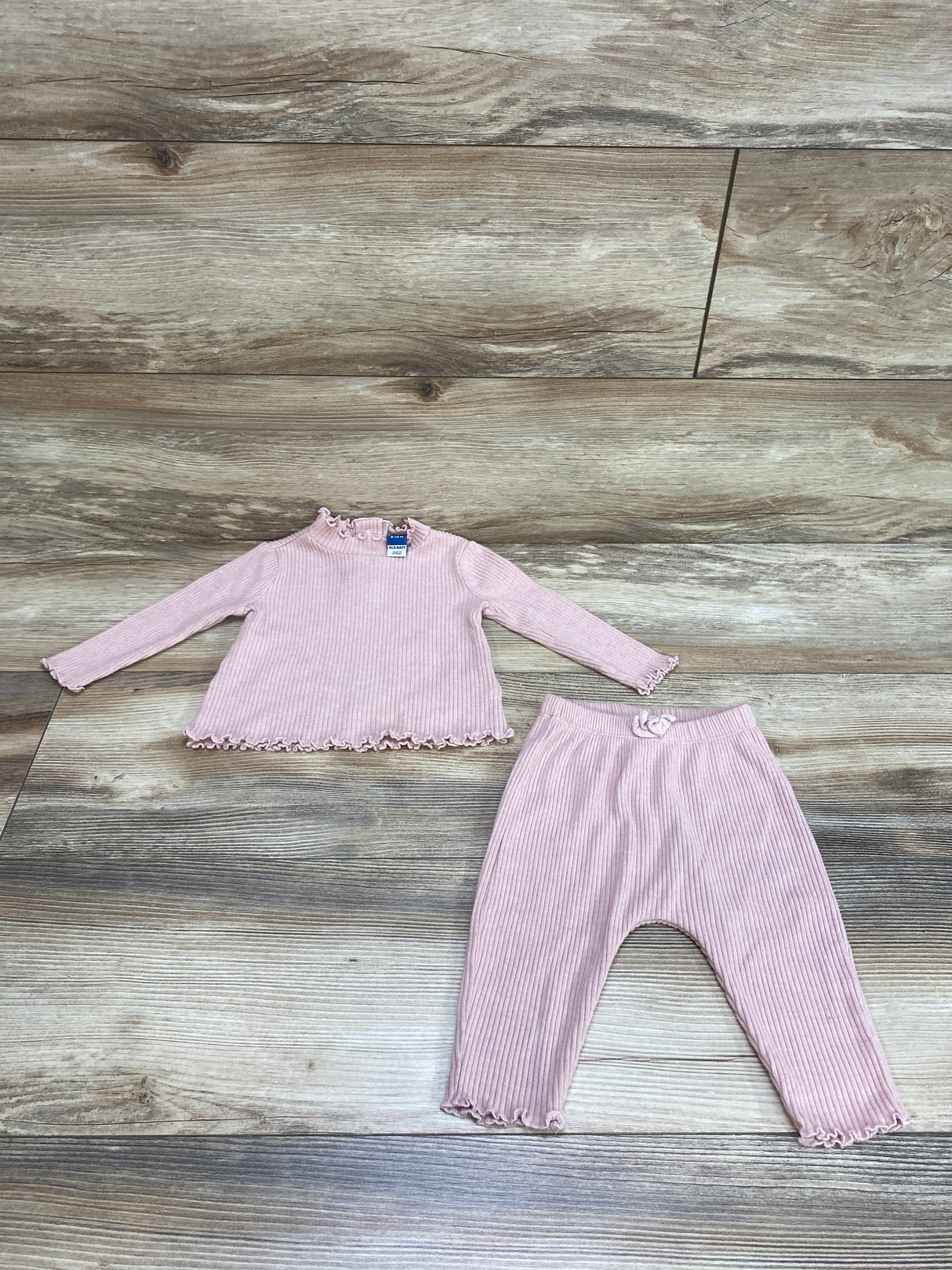 Old Navy 2pc Ribbed Top & Pants Pink sz 6-12m