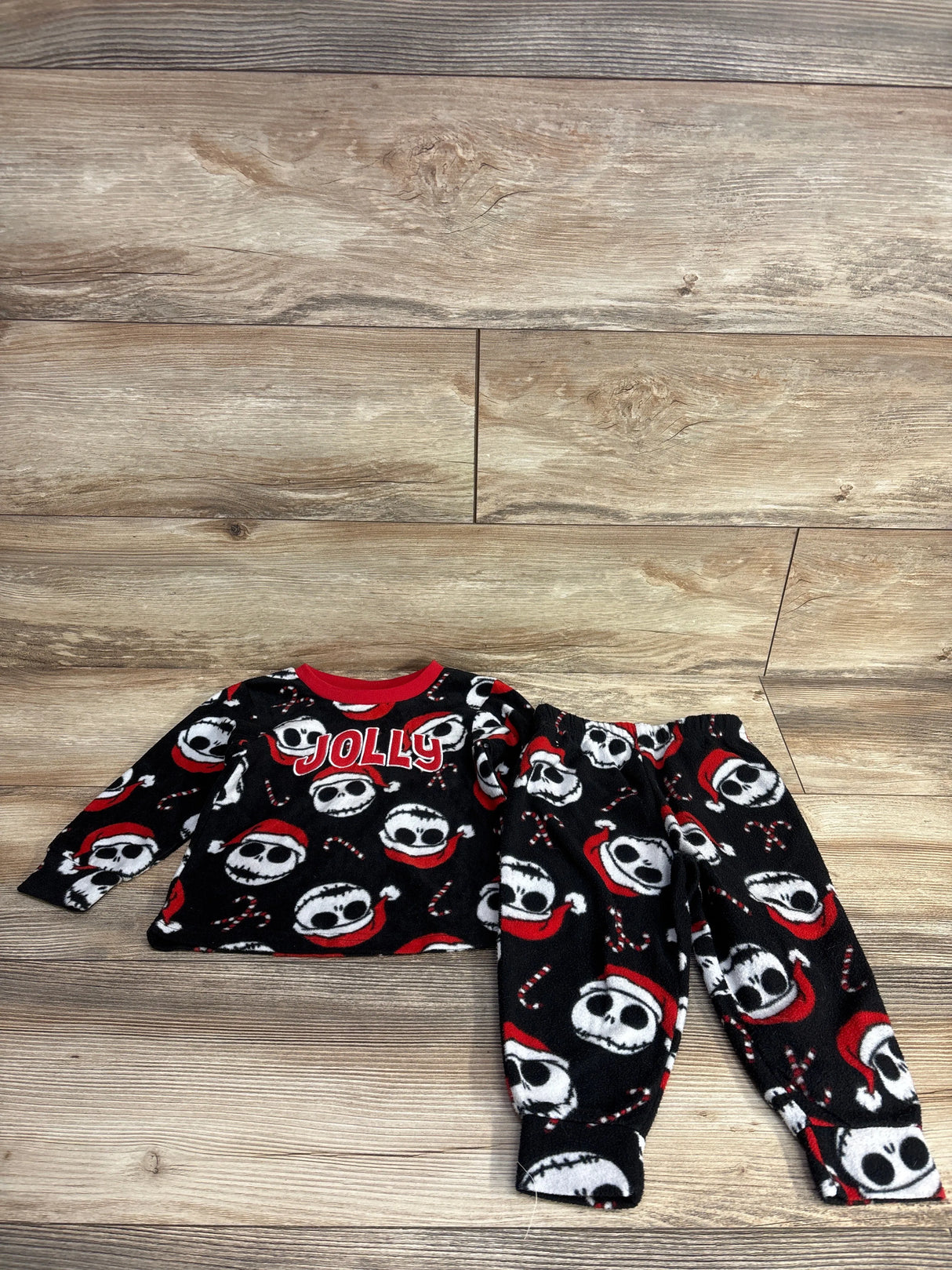 Nightmare Before Christmas 2pc Jolly Pajama Set Black sz 2T
