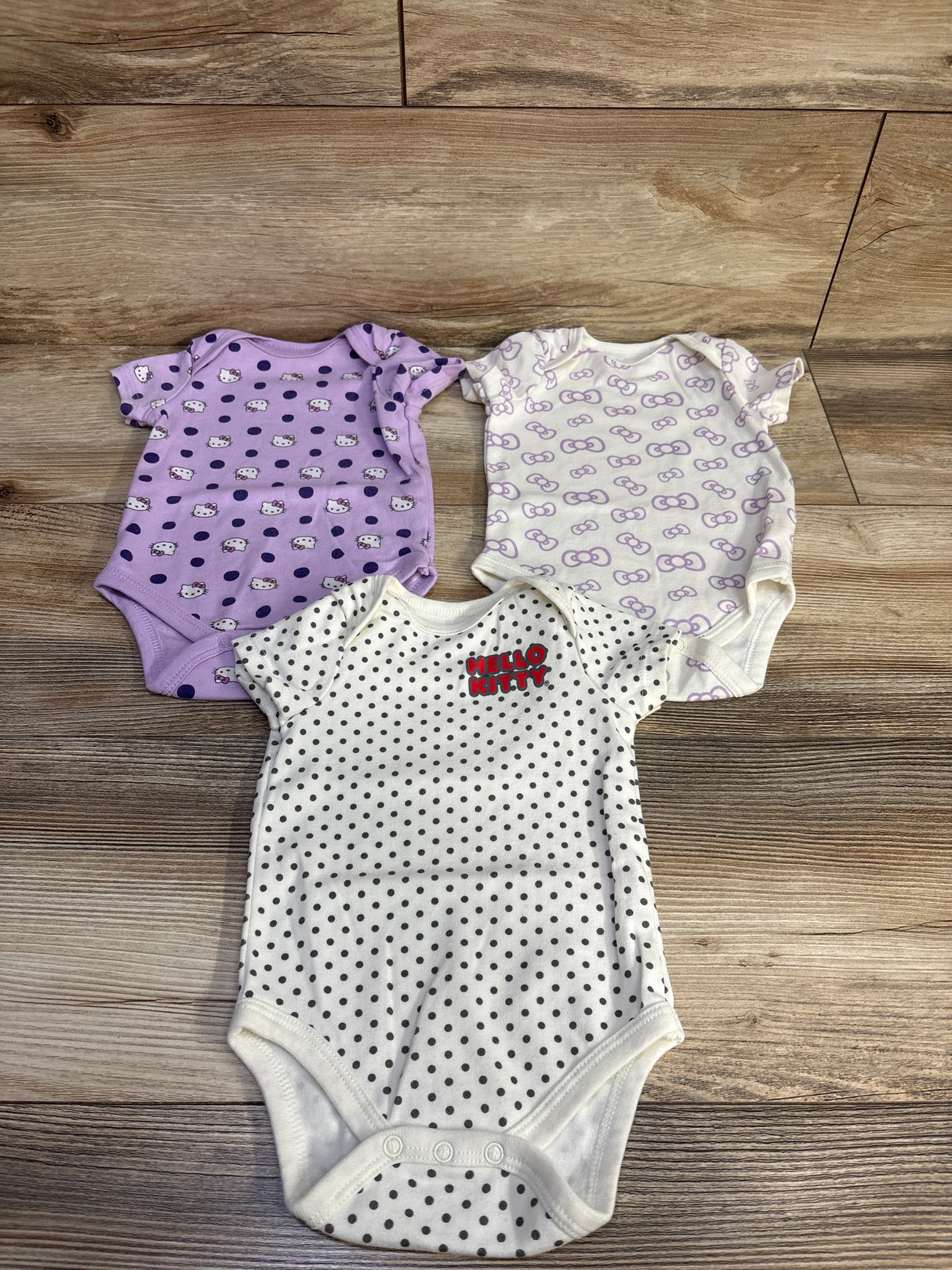 Hello Kitty 3pk Bodysuit Set White sz 6/9m