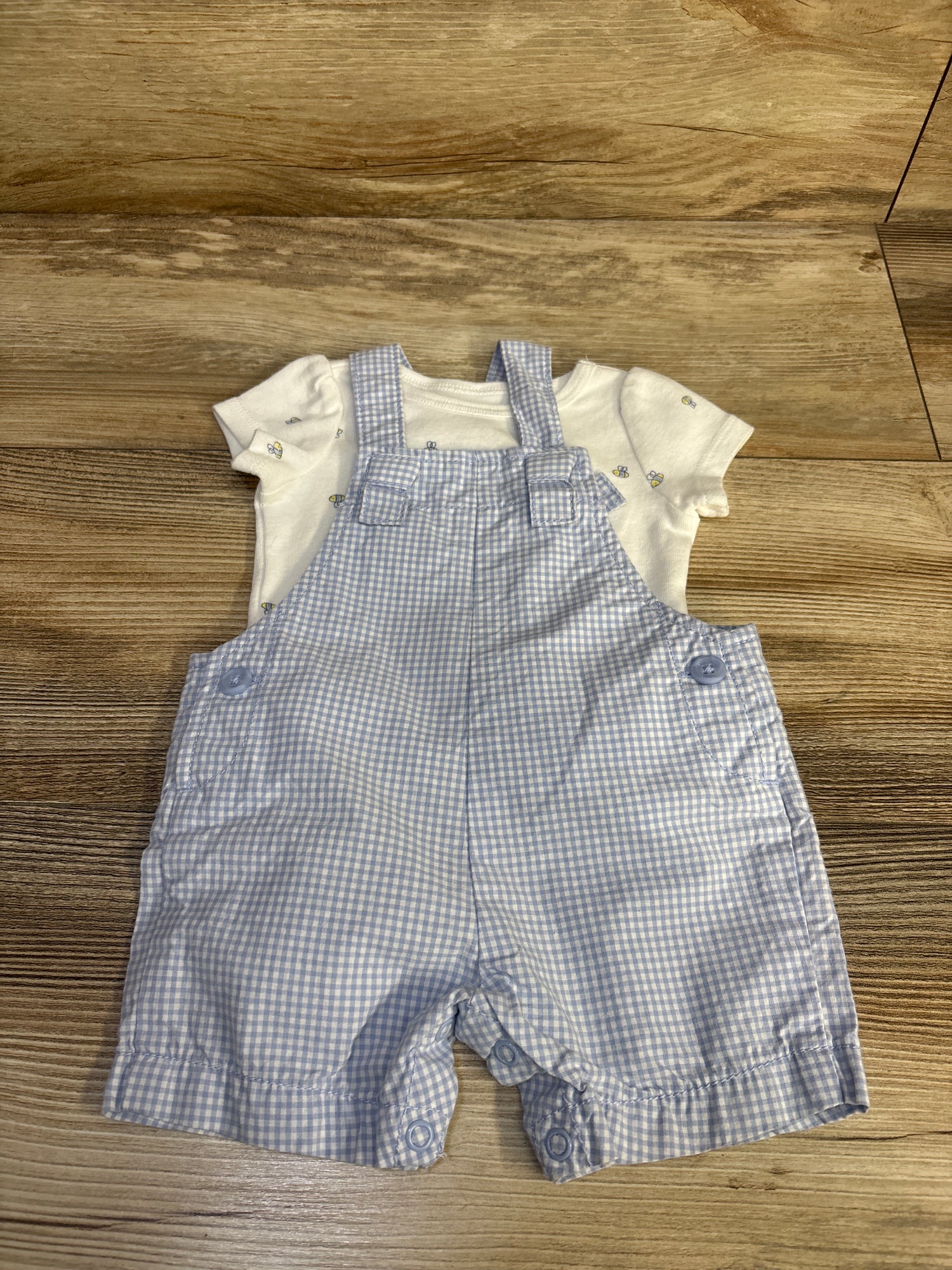 Just One You 2pc Shirt & Shortalls Set White sz 3m
