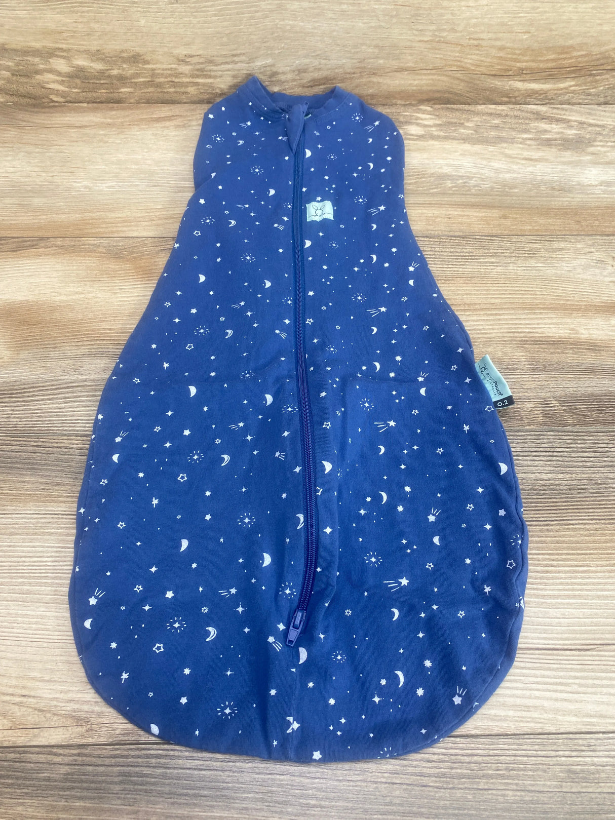 Ergo Pouch 0.2 TOG Cocoon Swaddle Sack in Night Sky Blue sz 0-3m