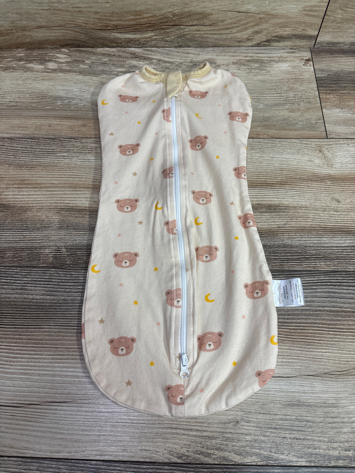 Sandjest Cotton Arm-In Zipper Sleep Sack Beige sz 0-2m