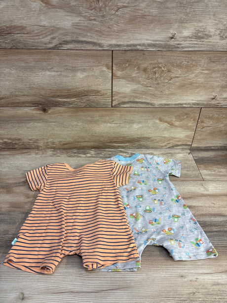 Millie & Myles 2pk Shortie Romper Orange/Grey sz 6-9m - Me n Mommy To Be