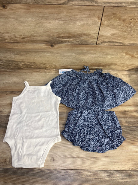 NEW Just One You 3pc Floral Top & Bottom Set Blue sz 18m - Me n Mommy To Be