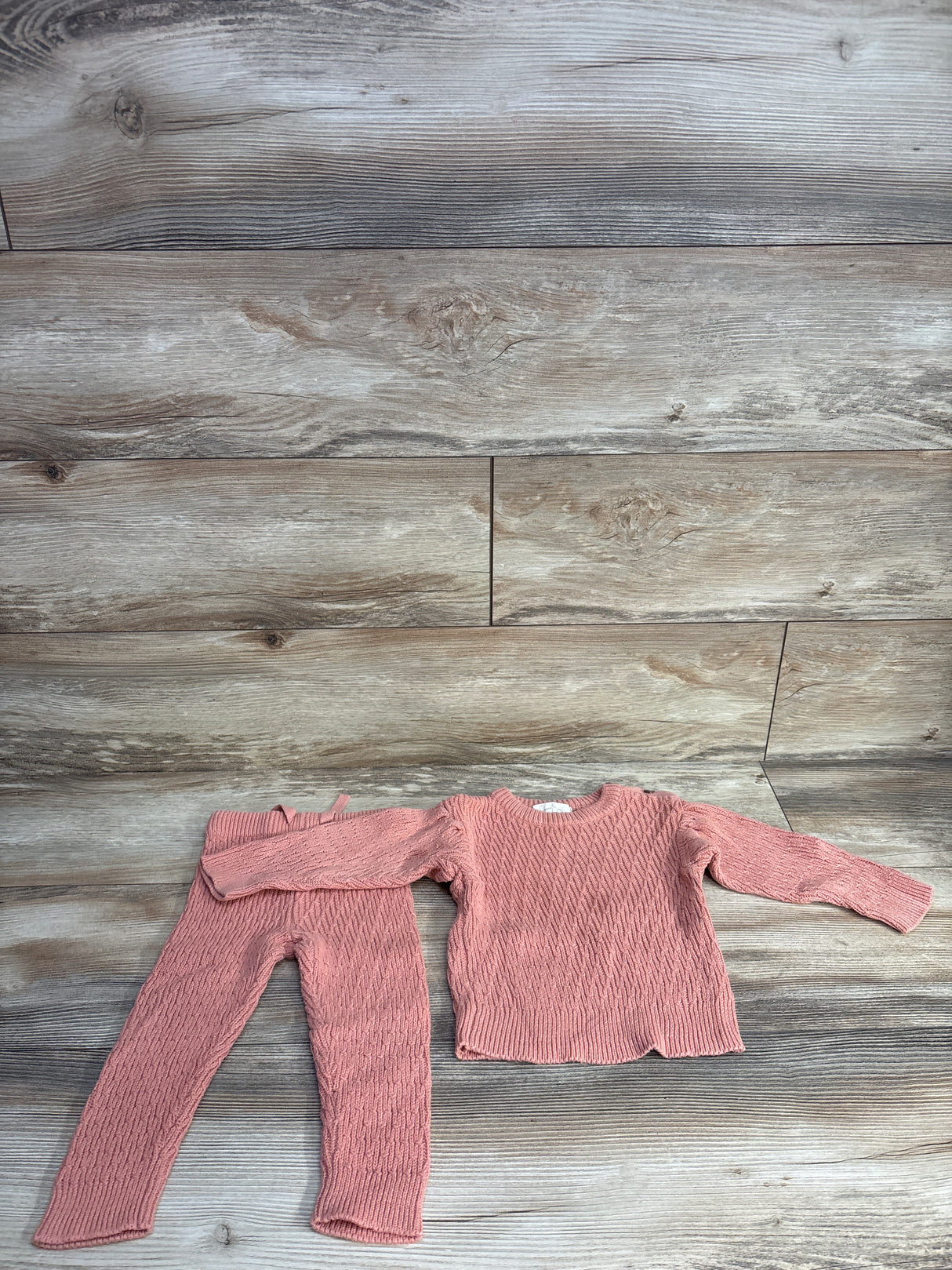 Jessica Simpson 2pc Chunky Knit Sweater & Pants Set Peach sz 18m