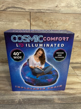 NEW Cosmic Comfort LED Illuminated Inflatable Chair - Galaxy