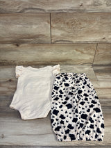 2pc Cow Outfit Set Beige sz 9-12m