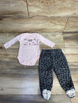 Mon Cheri Baby 2pc Cat Bodysuit Set Pink sz 3-6m