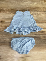 7 For All Mankind Chambray Dress & Bloomers Blue sz 0-3m