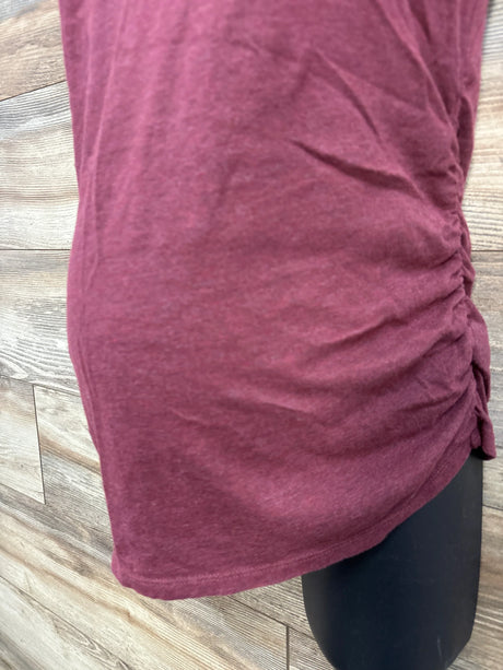 Isabel Maternity Ruched Shirt Maroon sz Small - Me n Mommy To Be