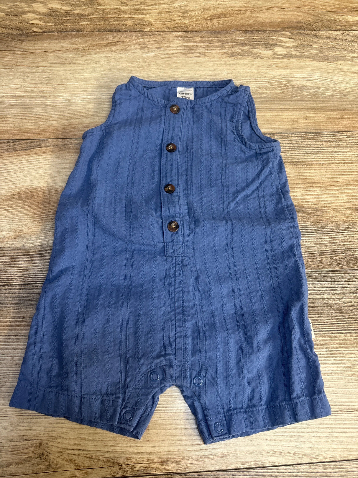 Carter's Textured Tank Romper Blue sz 12m