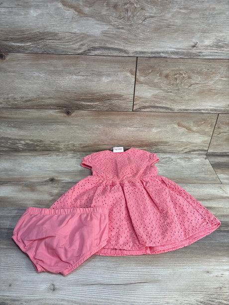 Little Lass 2pc Eyelet Dress & Bloomers Pink sz 24m - Me n Mommy To Be