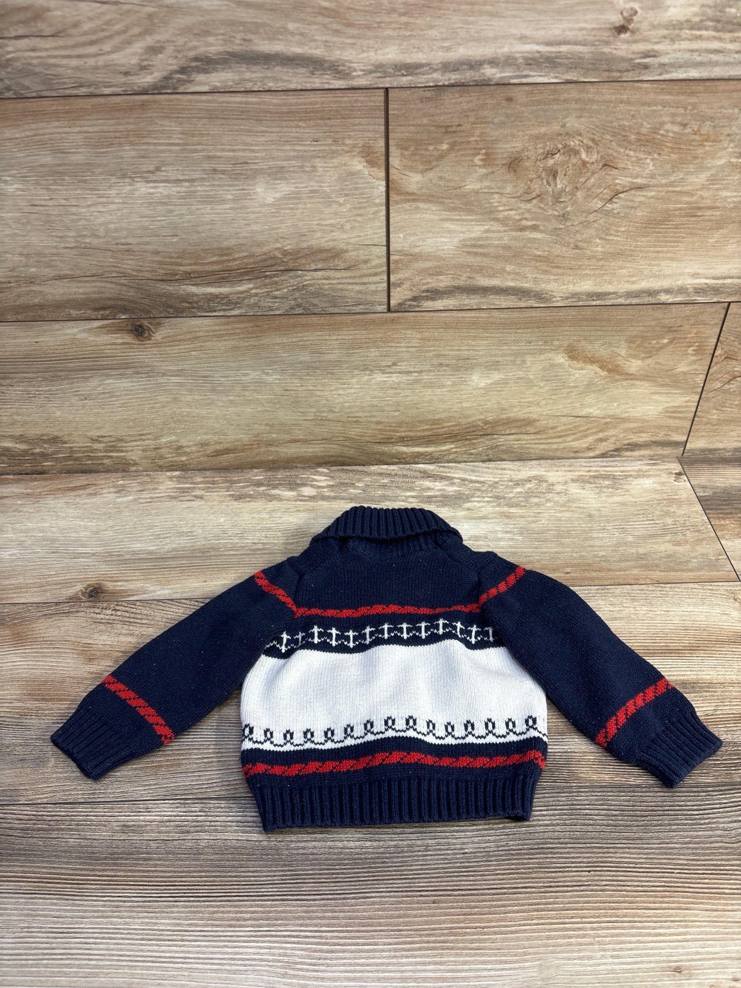 Janie & Jack Sailboat Shawl Collar Cardigan Navy sz 6-12m