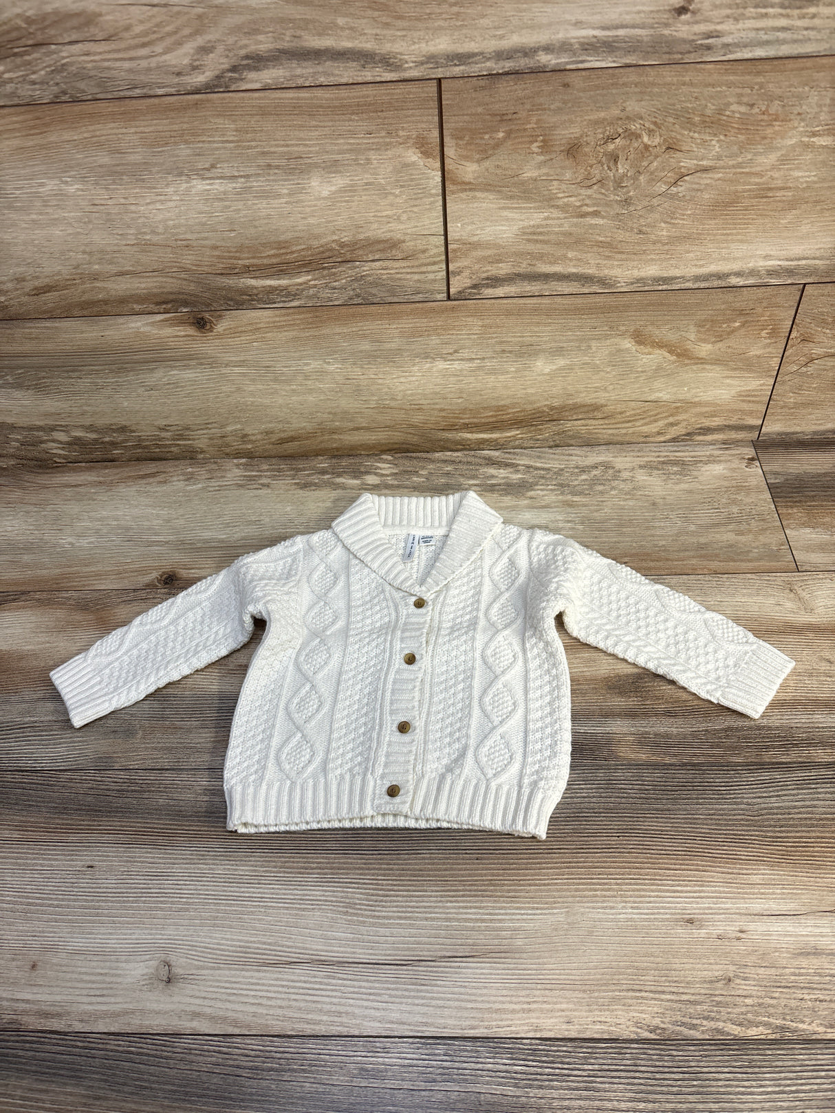 Janie & Jack Cable Knit Sweater White sz 12-18m