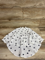 Shein Heart Print Button-Up Tunic Shirt White sz 2-3T