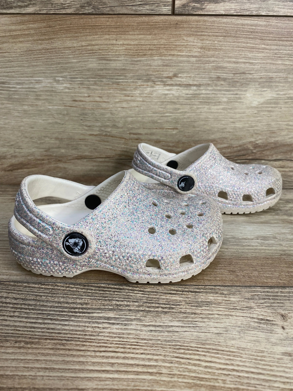 Crocs Classic Glitter Clogs Ivory sz 7c
