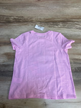Pink kids short sleeve t-shirt size 4T on wood floor, resale clothing for children