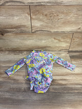 Penelope Mack 1pc Long Sleeve Rashguard Swimsuit Blue sz 12m