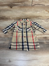 Burberry Nova Check Long Sleeve Button Down Shirt Dress Tan sz 12m
