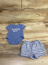 Baby Sterling 2pc Ribbed Mama's Boys Bodysuit & Bottoms Blue sz 3m