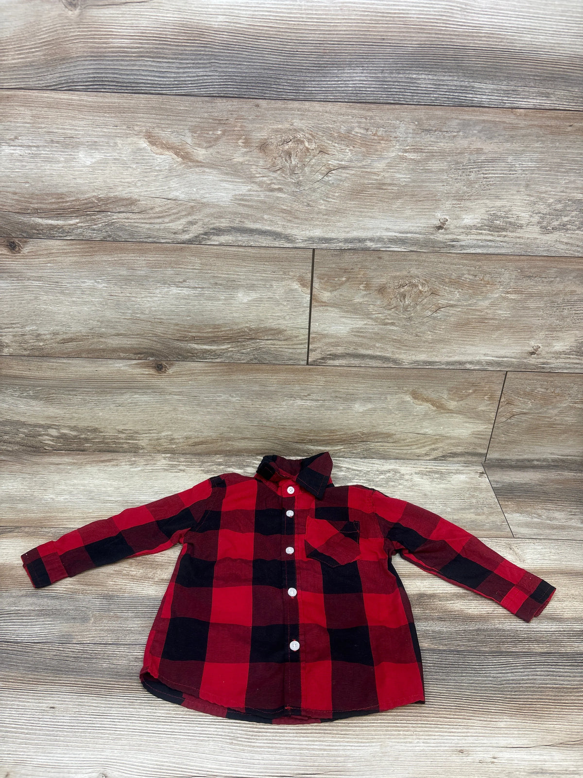 Buttons and Thread Buffalo Plaid Long Sleeve Button-Up Shirt Red sz 24m