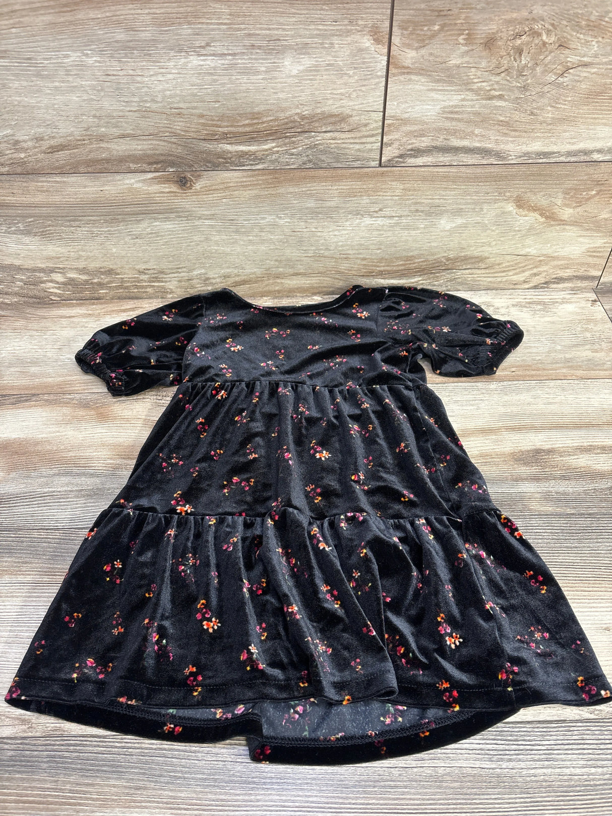 Old Navy Floral Velvet Dress Black sz 5T