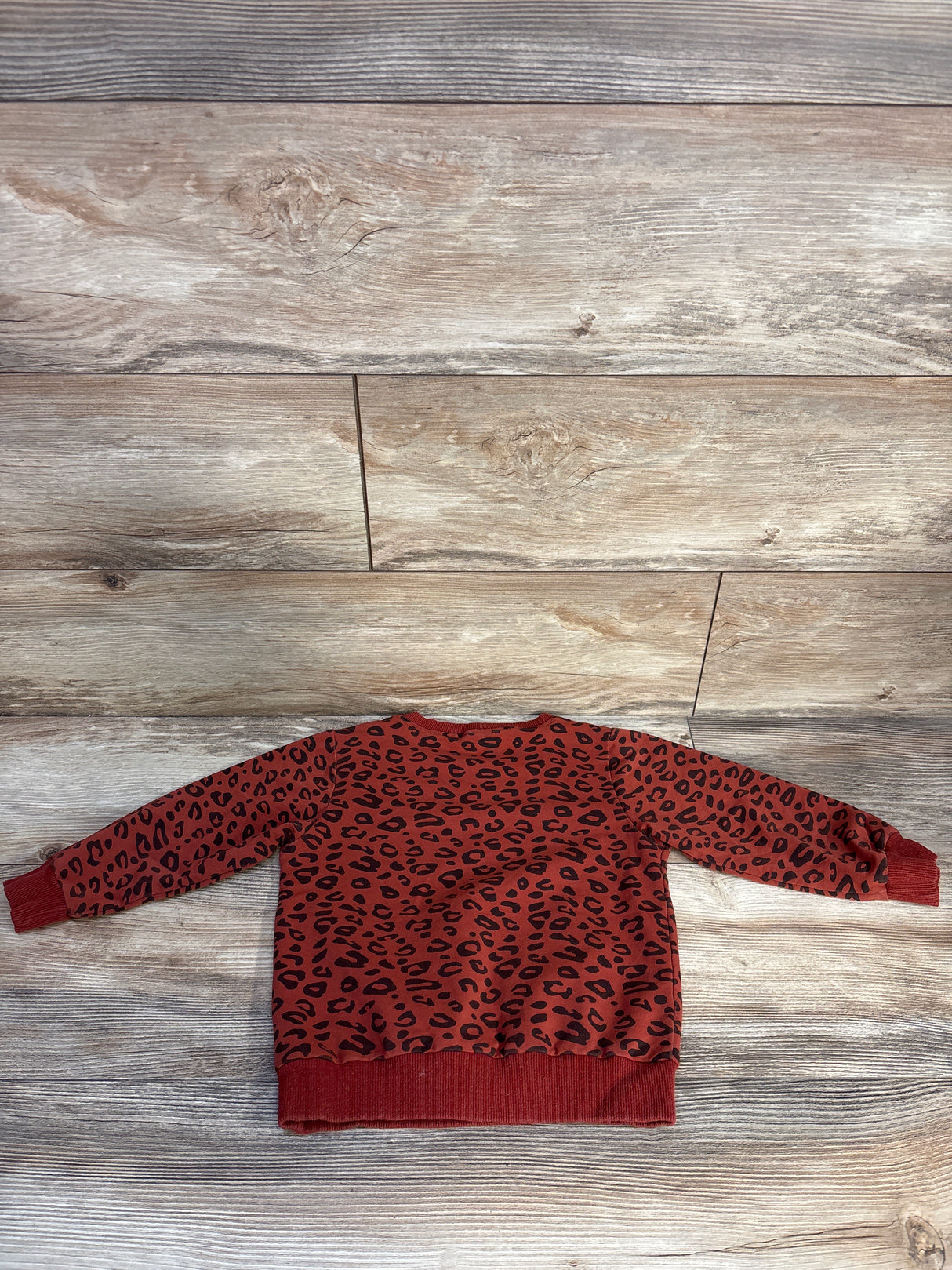 Shein Leopard Print Pullover Sweatshirt Rust sz 4/5T