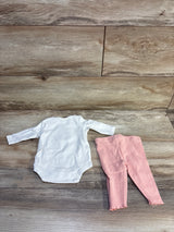 Starting Out 2pc Embroidered Deer Bodysuit & Pants Set Ivory sz 3m