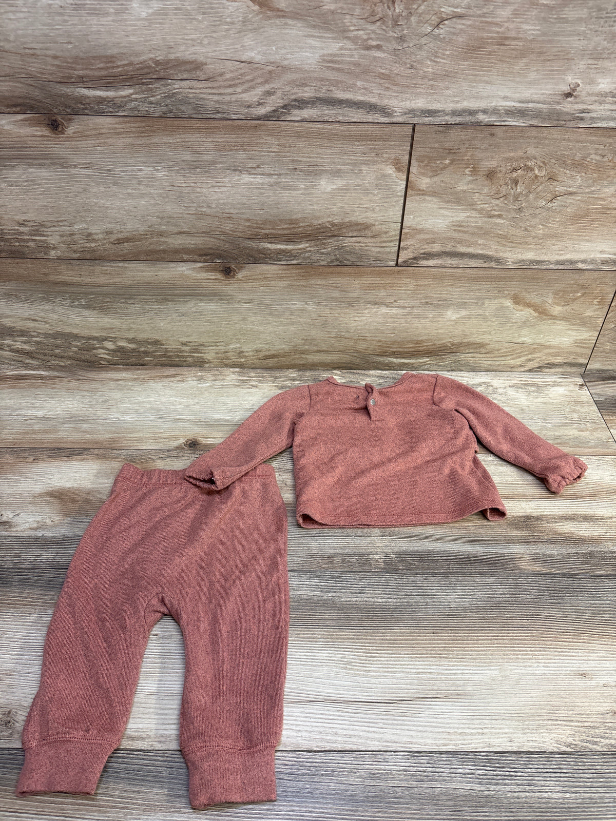 7 For All Mankind 2pc Knit Peplum Top & Pants Set Pink sz 6-9m