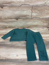 Disney Baby 2pc Mickey Mouse Ribbed Long Sleeve Shirt & Pants Set Green sz 12m