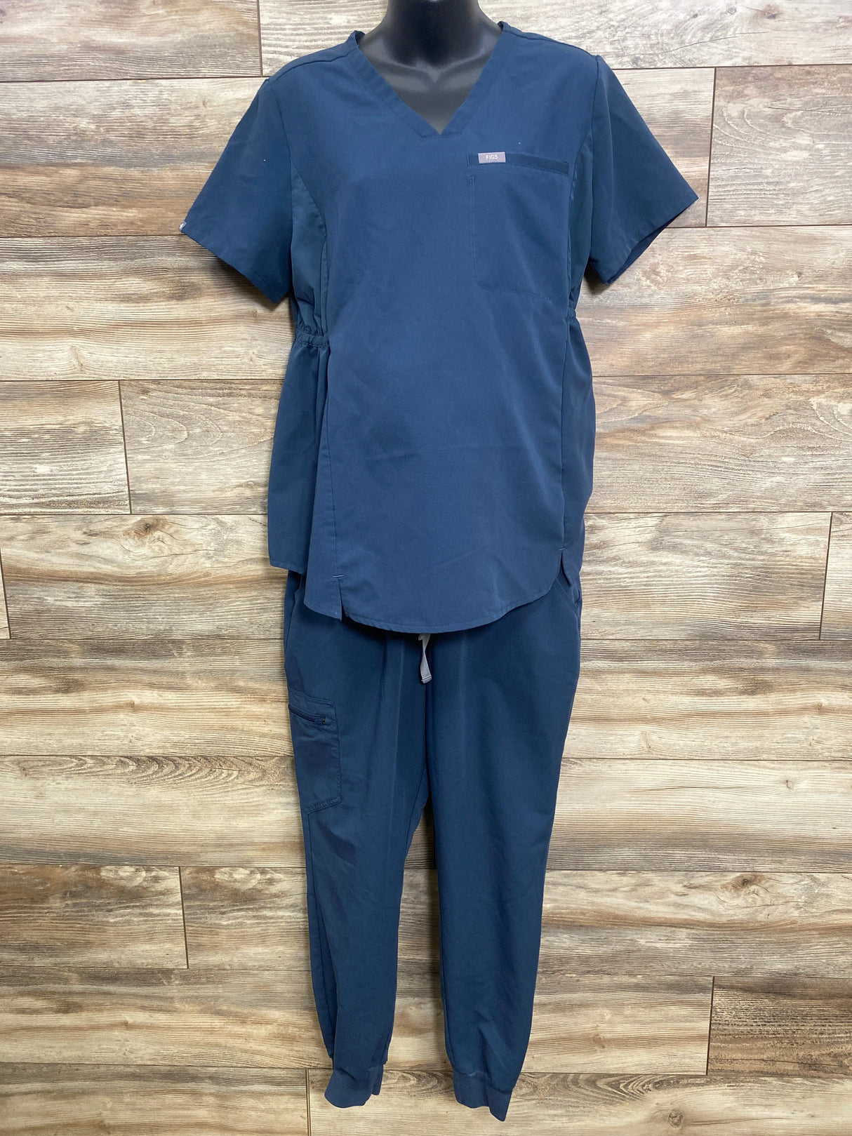 FIGS Maternity Scrub Top & Joggers Blue sz Large