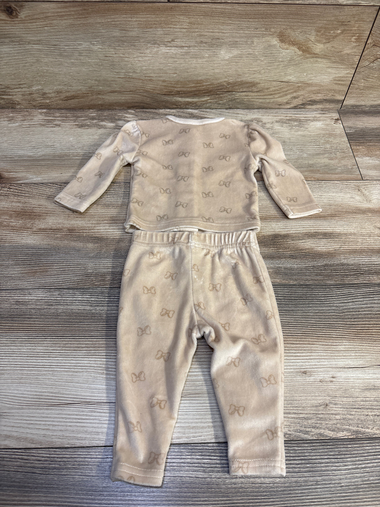 Disney Baby 2pc Velour Shirt & Pants Set Beige sz 0-3m