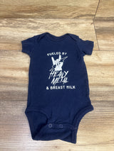 Carter's Fueled By Heavy Metal & Breast Milk Bodysuit Navy sz 6m