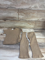 Jamie Kay 2pc Knit Short Sleeve Shirt & Pants Set Tan sz 3T