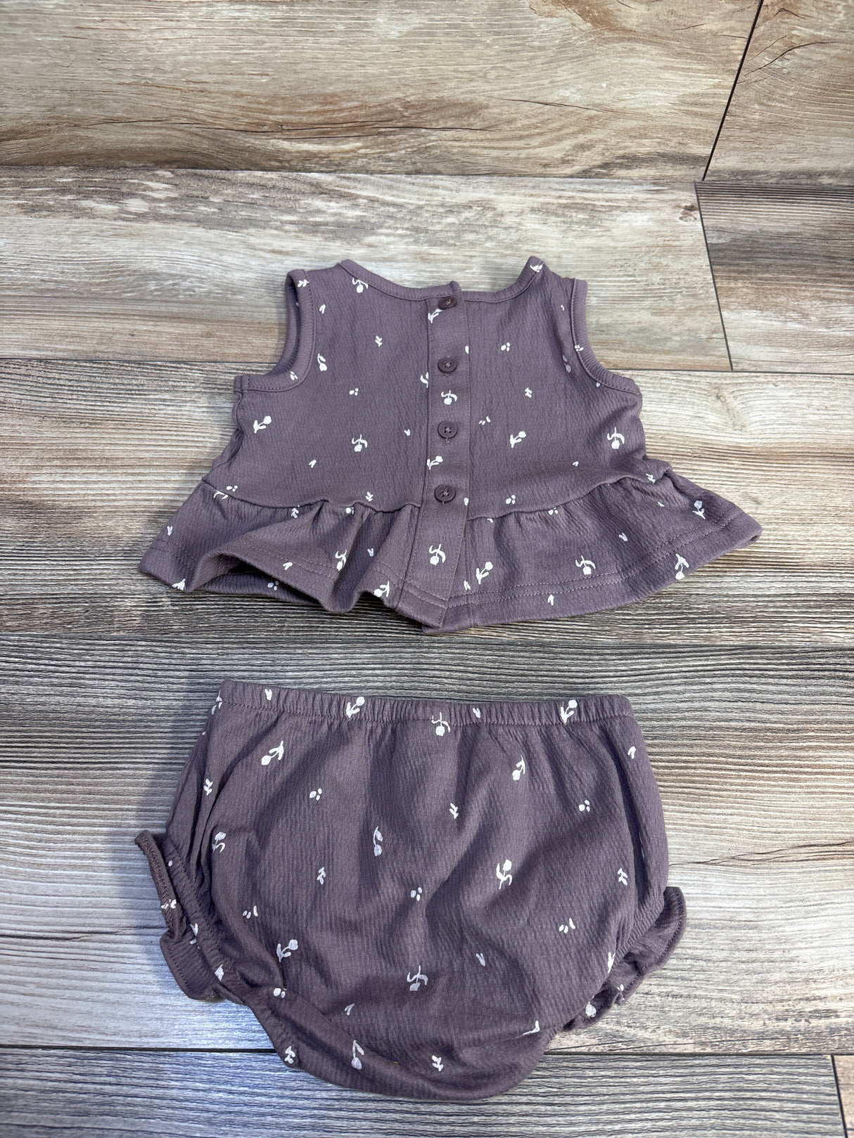 Carter's 2Pc Floral Top & Short Set Brown sz 9m