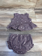 Carter's 2Pc Floral Top & Short Set Brown sz 9m