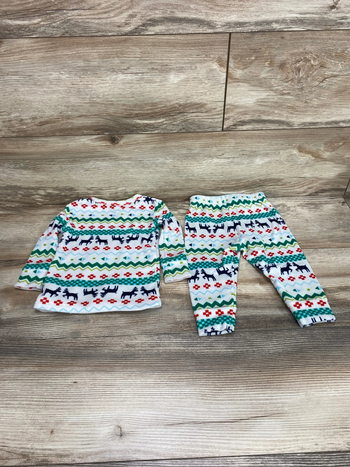 Cat & Jack 2pc Fair Isle Pajama Set White sz 12m - Me n Mommy To Be