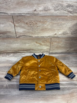 Old Navy Loose Button-Front Satin Bomber Jacket in Orange sz 12-18m