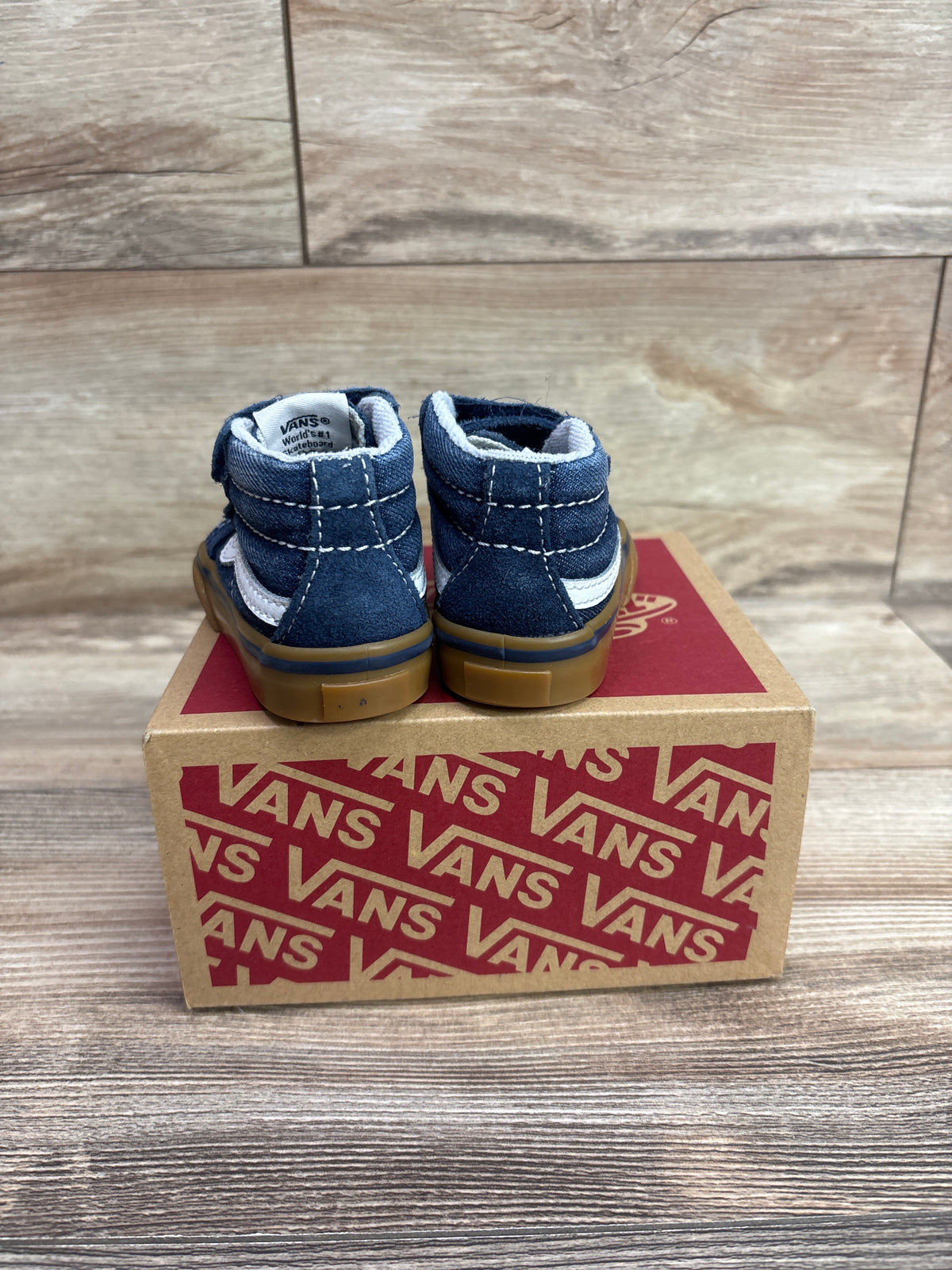 NEW Vans Sk7-Mid Reissue V Suede/Denim Sneakers Blue sz 4c
