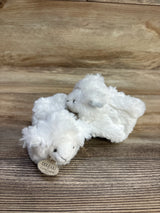 Doudou et Compagnie Plush Rattle Baby Slippers White Sz 0-6m