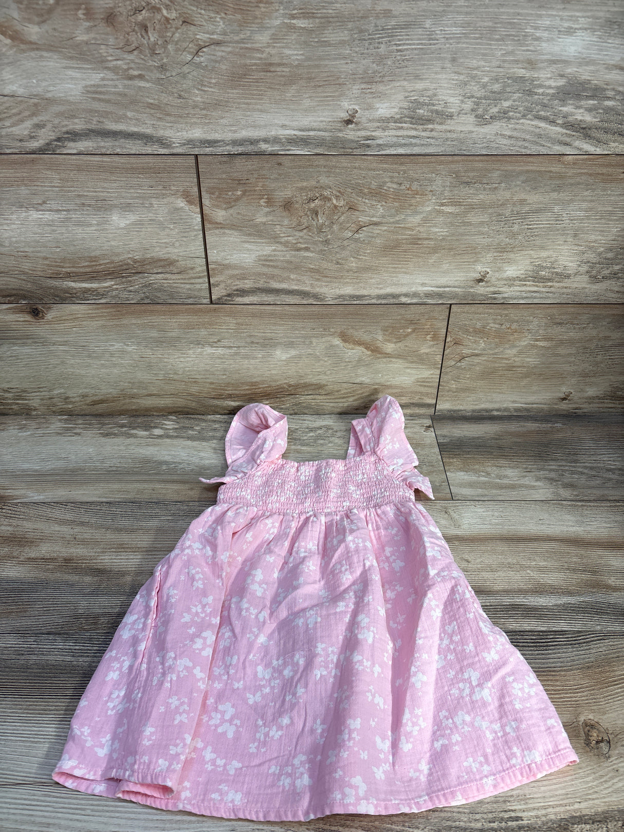 Cat & Jack Smocked Gauze Dress Pink sz 3T