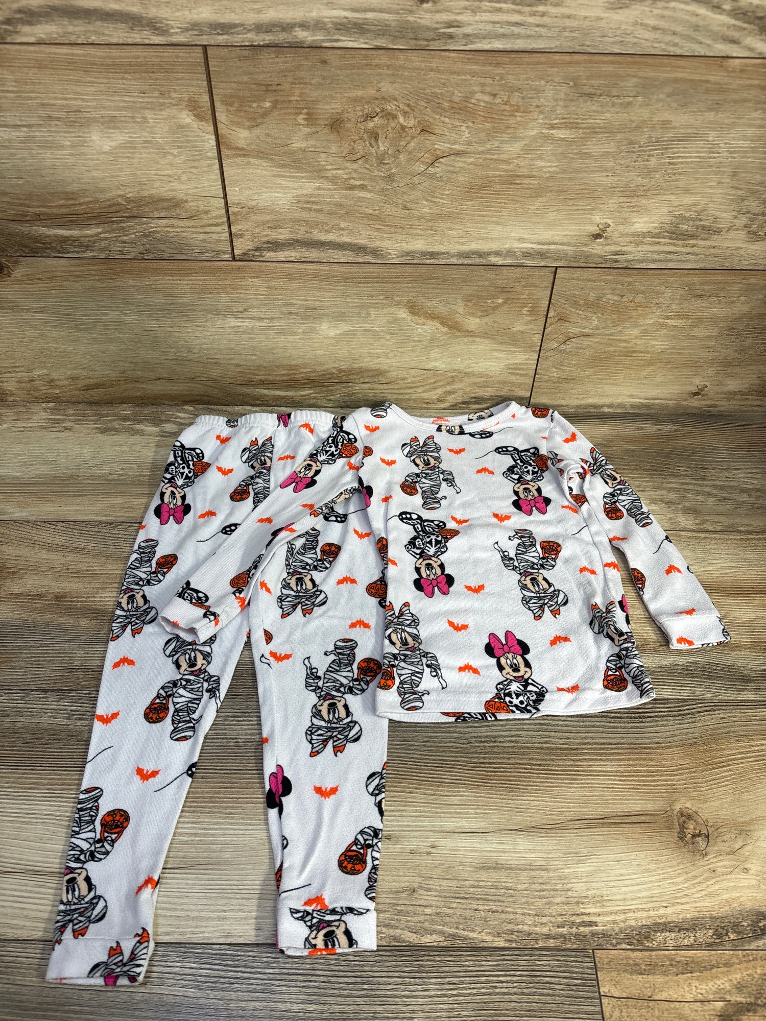 Disney 2pc Minnie Mouse Halloween Pajama Set White sz 4T