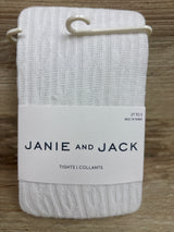 NEW Janie & Jack Knit Tights White sz 2-3T